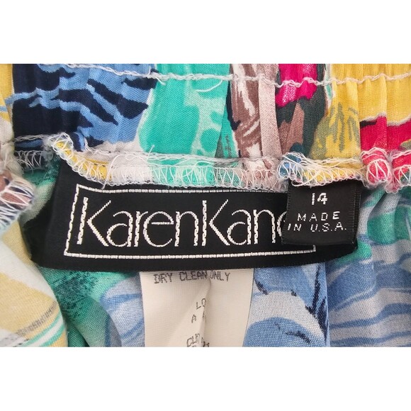 Karen Kane Women's Skirt - Vibrant Tropical Print Elastic Waist Slip-On, Size 14 - Picture 7 of 8